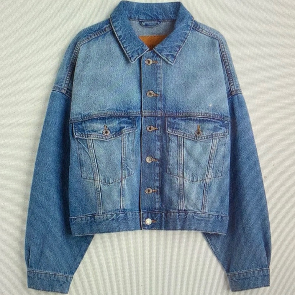 H&M OVERSIZED DENIM JACKET L LIKE NEW - Picture 4 of 10
